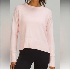Lululemon Athletica Cashlu Light Pink Crew Neck Sweater